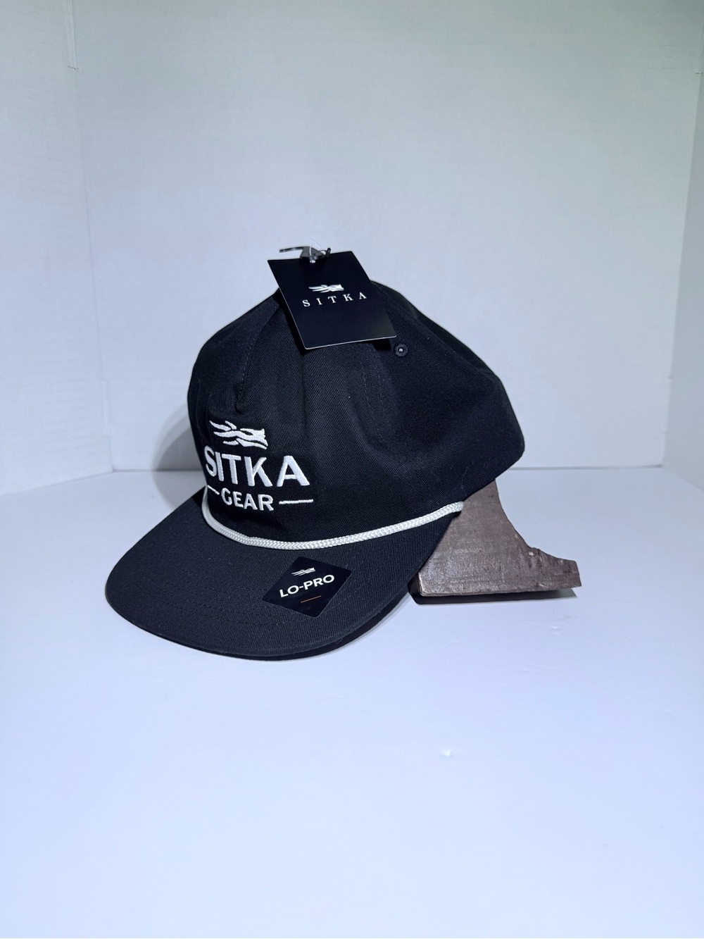 Men's Black Low-Profile Rope-Trim Cap